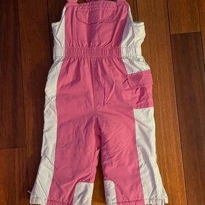 Pink and White Kids Overalls